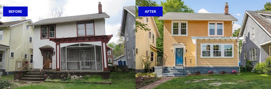 before and after pic of home we renovated